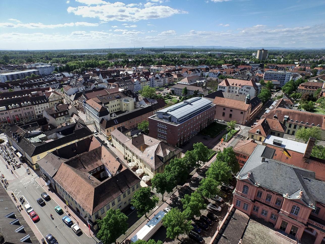 Aerial view city Rastatt