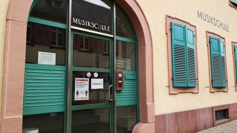 Entrance to a music school