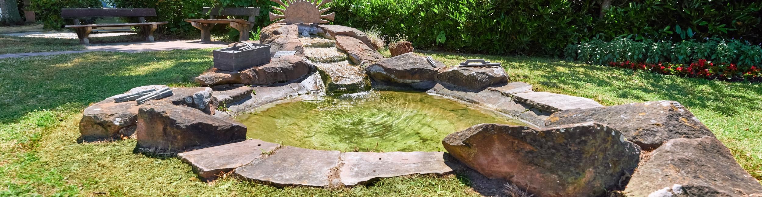 Fontaine d'asperges sur le pré vert de Rauental