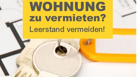 Un trousseau de clés avec la mention : Appartement à louer ? Éviter les logements vacants. Photo : Ville de Rastatt