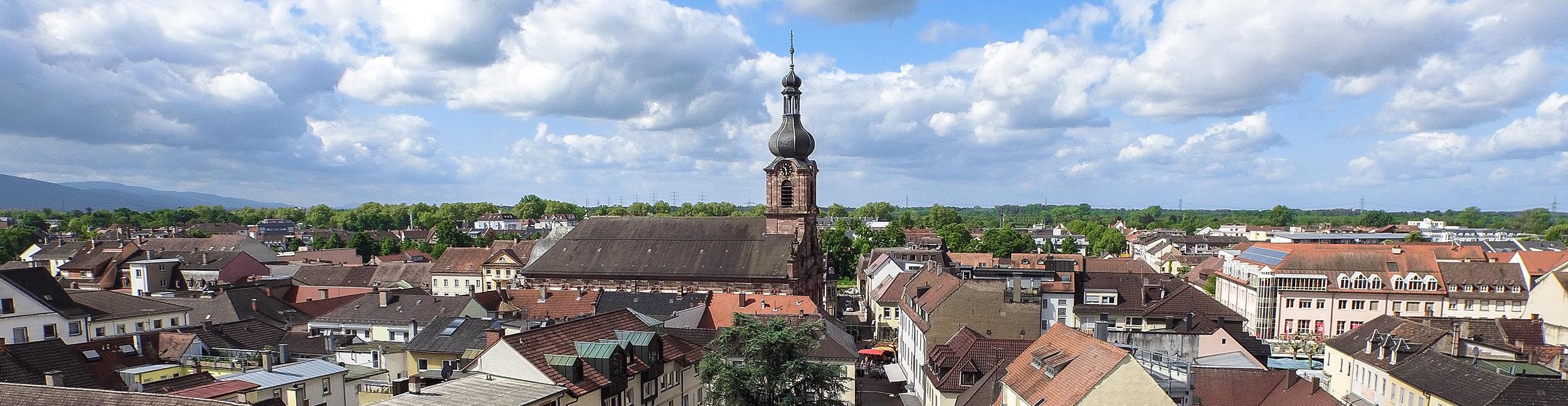 Rastatt vue d'en haut avec vue sur le centre-ville