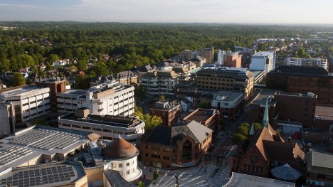 Woking Town Center from above
