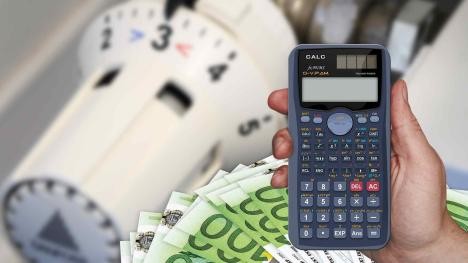 Money, calculator and heating