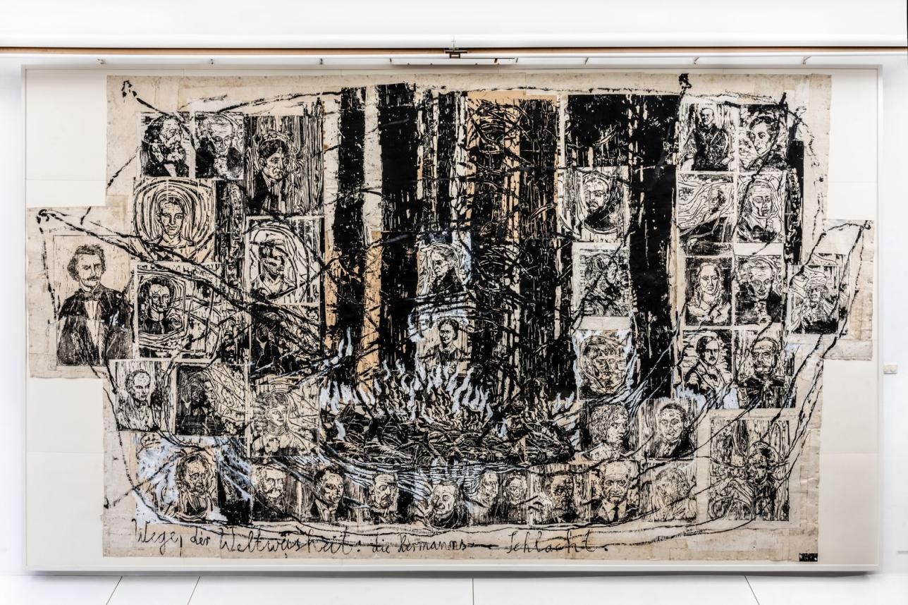 Großes Bild des Künstlers Anselm Kiefer in der Städtischen Galerie Fruchthalle Rastatt