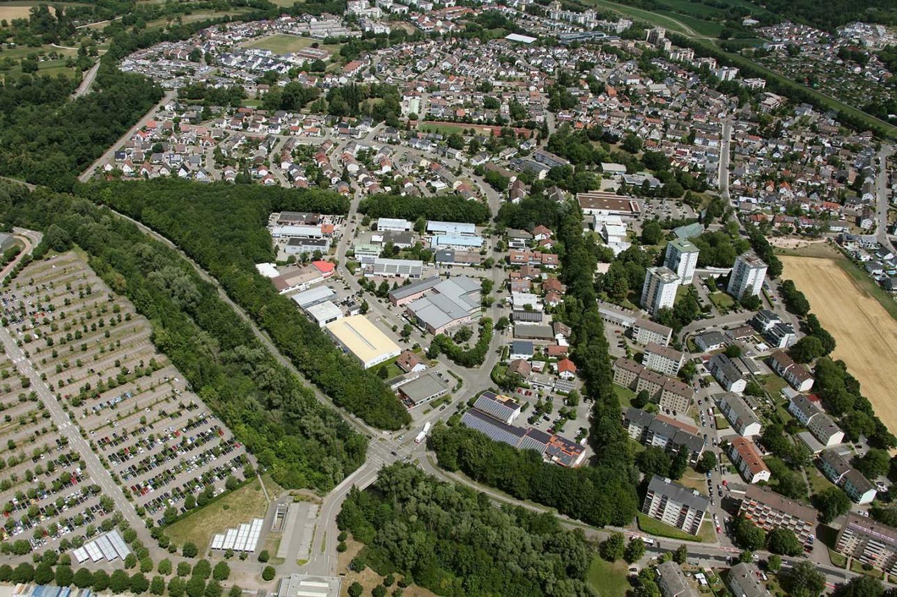 Aerial view industrial park Oberwald