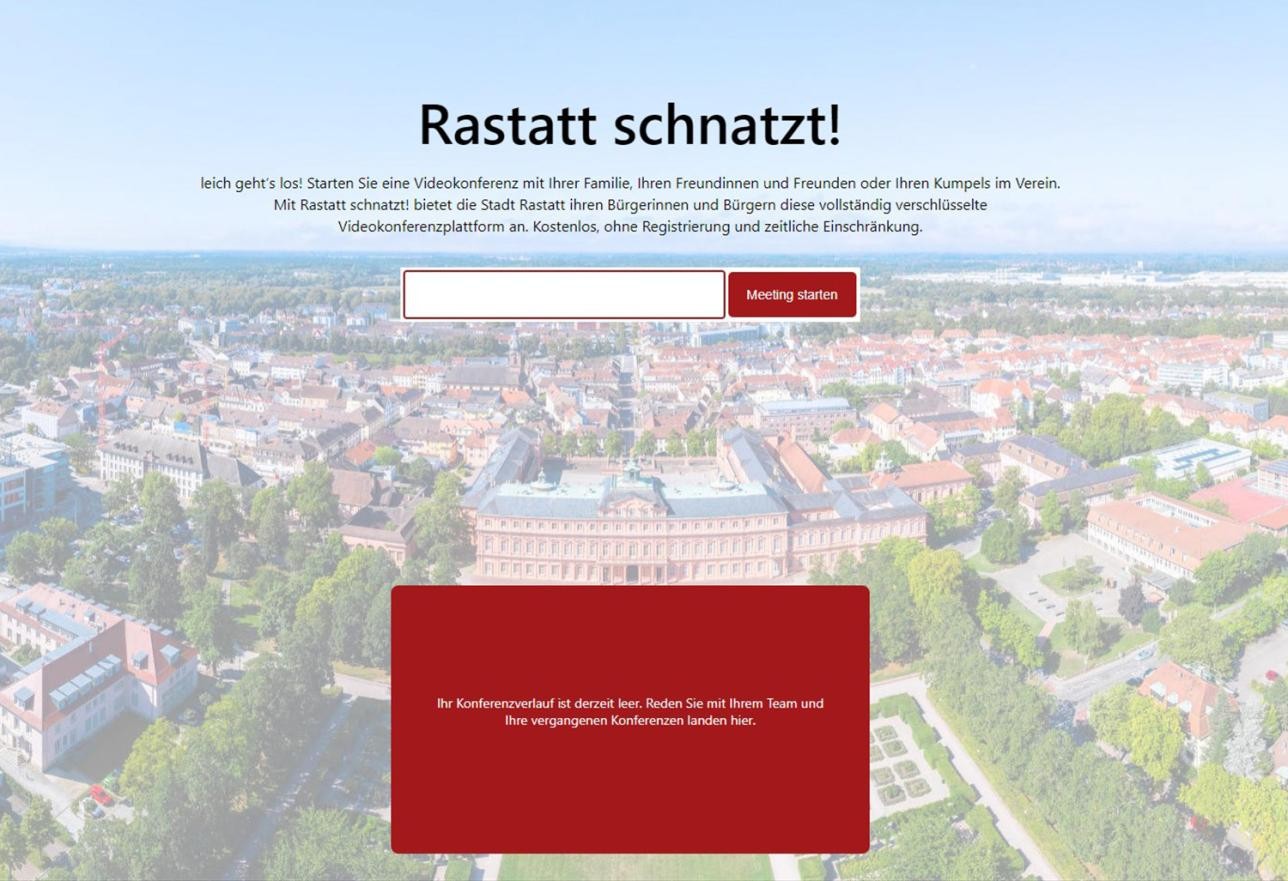 Capture d'écran de la plate-forme de vidéoconférence Rastatt schnatzt