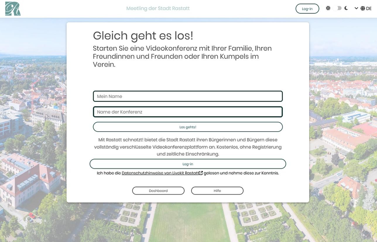 Screenshot Videokonferenz-Plattform Rastatt schnatzt