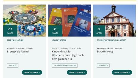 Individual events from the calendar of events of the city of Rastatt