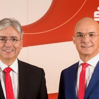 Porträtfoto Ulrich Kistner, Vorstandsvorsitzender Sparkasse Rastatt-Gernsbach und Klemens Götz, Mitglied des Vorstandes Sparkasse Rastatt-Gernsbach