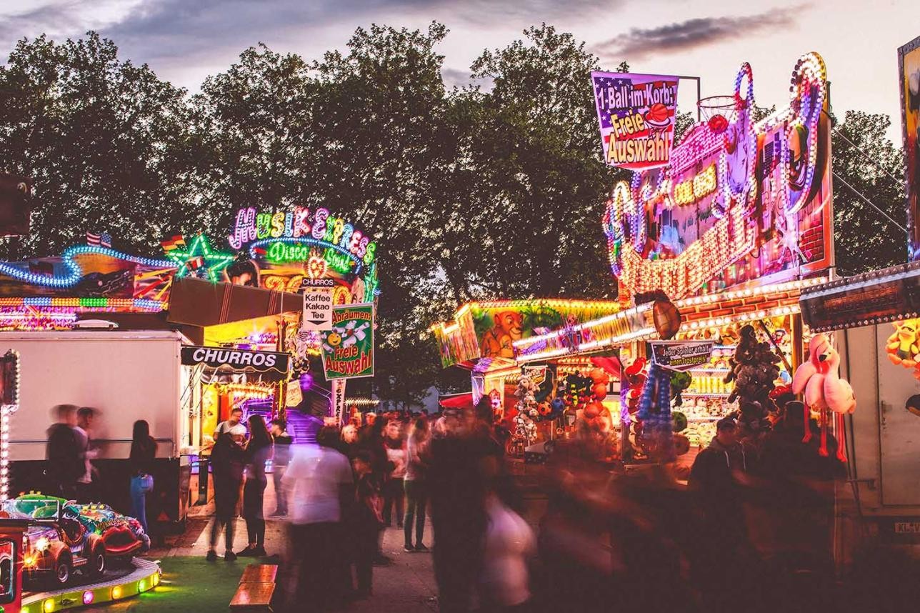 Funfair at dusk