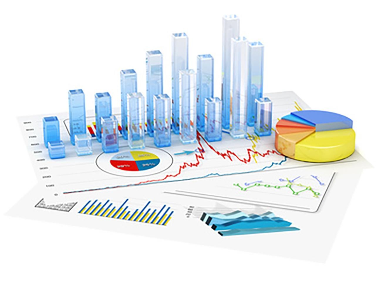 Image symbolique Statistiques avec diagrammes à barres et à secteurs