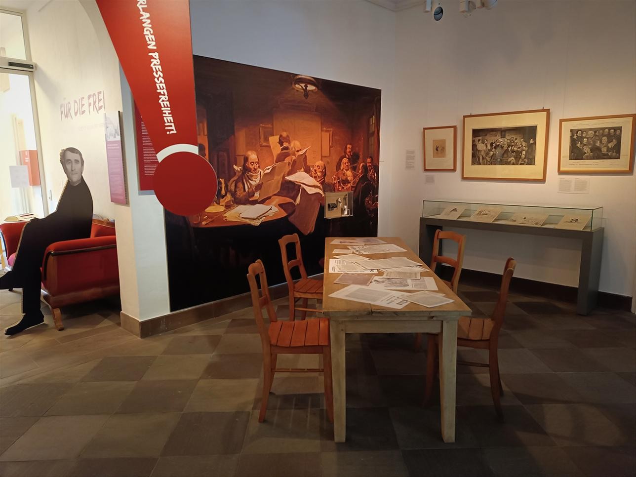  View of the cabinet exhibition in the City Museum: For freedom! The role of inns at the beginning of the Baden Revolution in 1848 