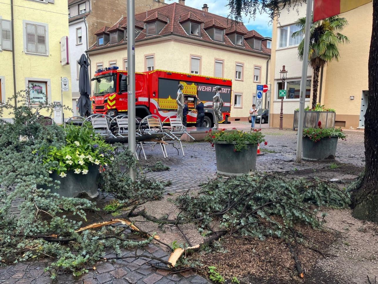 Umgestürzte Äste in der Innenstadt