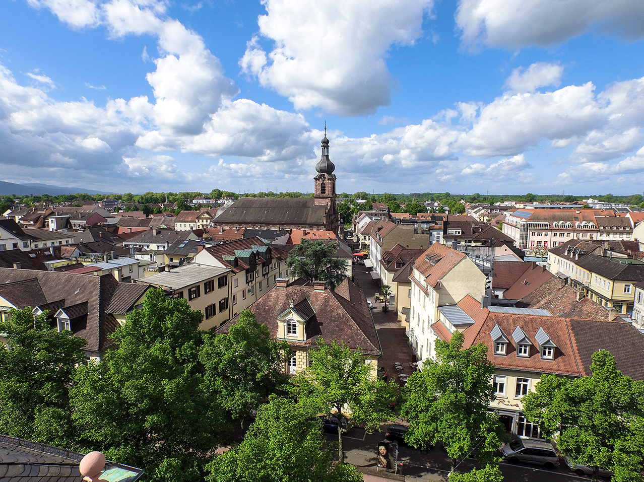 Vue aérienne du centre-ville de la ville de Rastatt