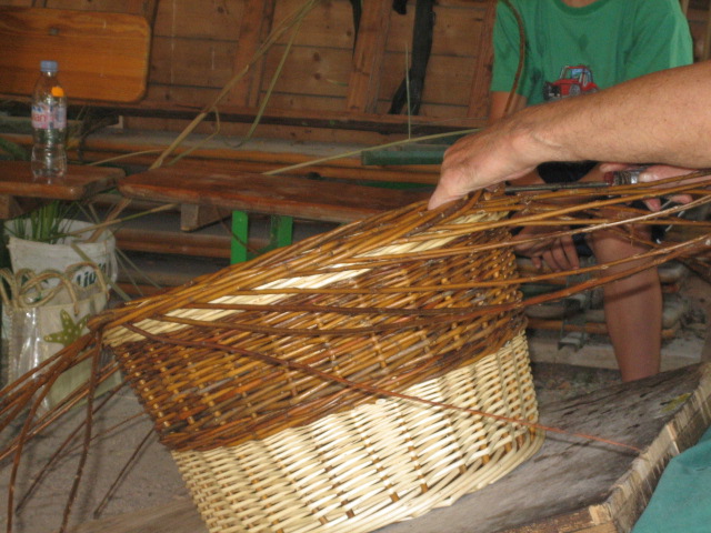 Basket woven from willow branches
