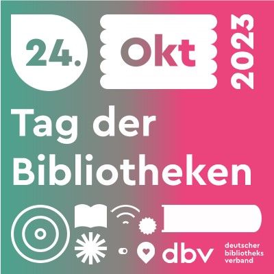 Plakat mit Schrift "Tag der Bibliotheken" drauf