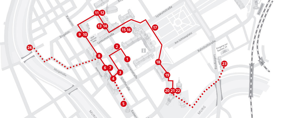 Carte Route historique Rastatt