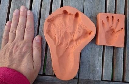 Hand und Handabdruck