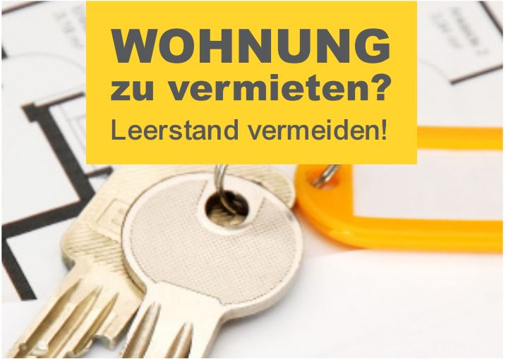 Above a bunch of keys is written: Apartment for rent? Avoid vacancies. Photo: City of Rastatt